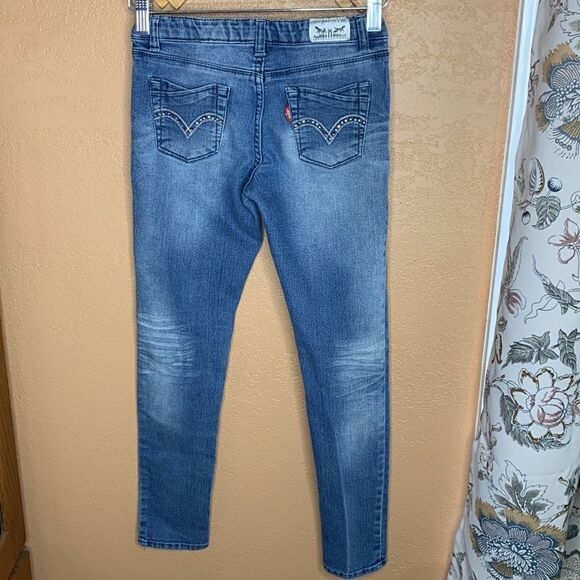 Levi’s Girls Super Skinny Rhinestone Jeans Size 10 - Picture 3 of 9
